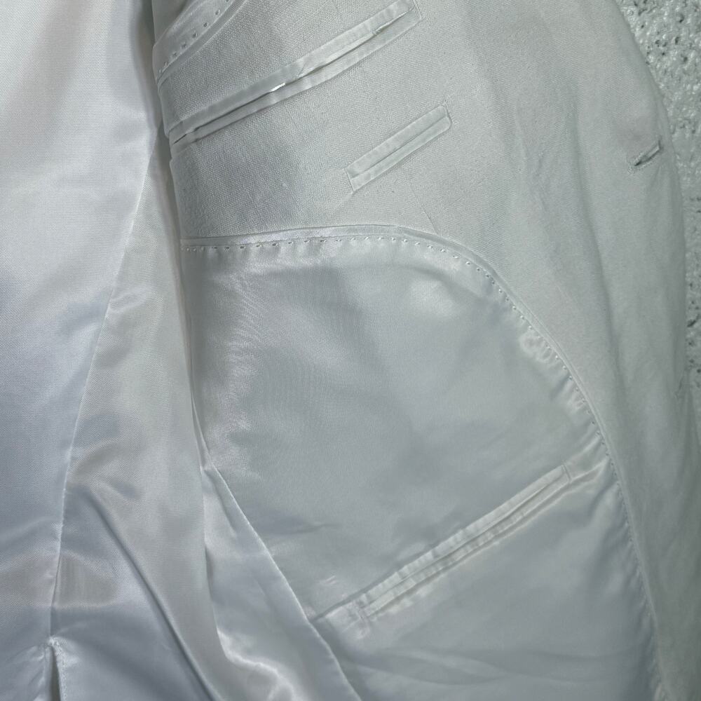 Bar III Men's Slim-Fit White 100% Linen Suit Jacket white 38S $360 - Picture 6 of 9